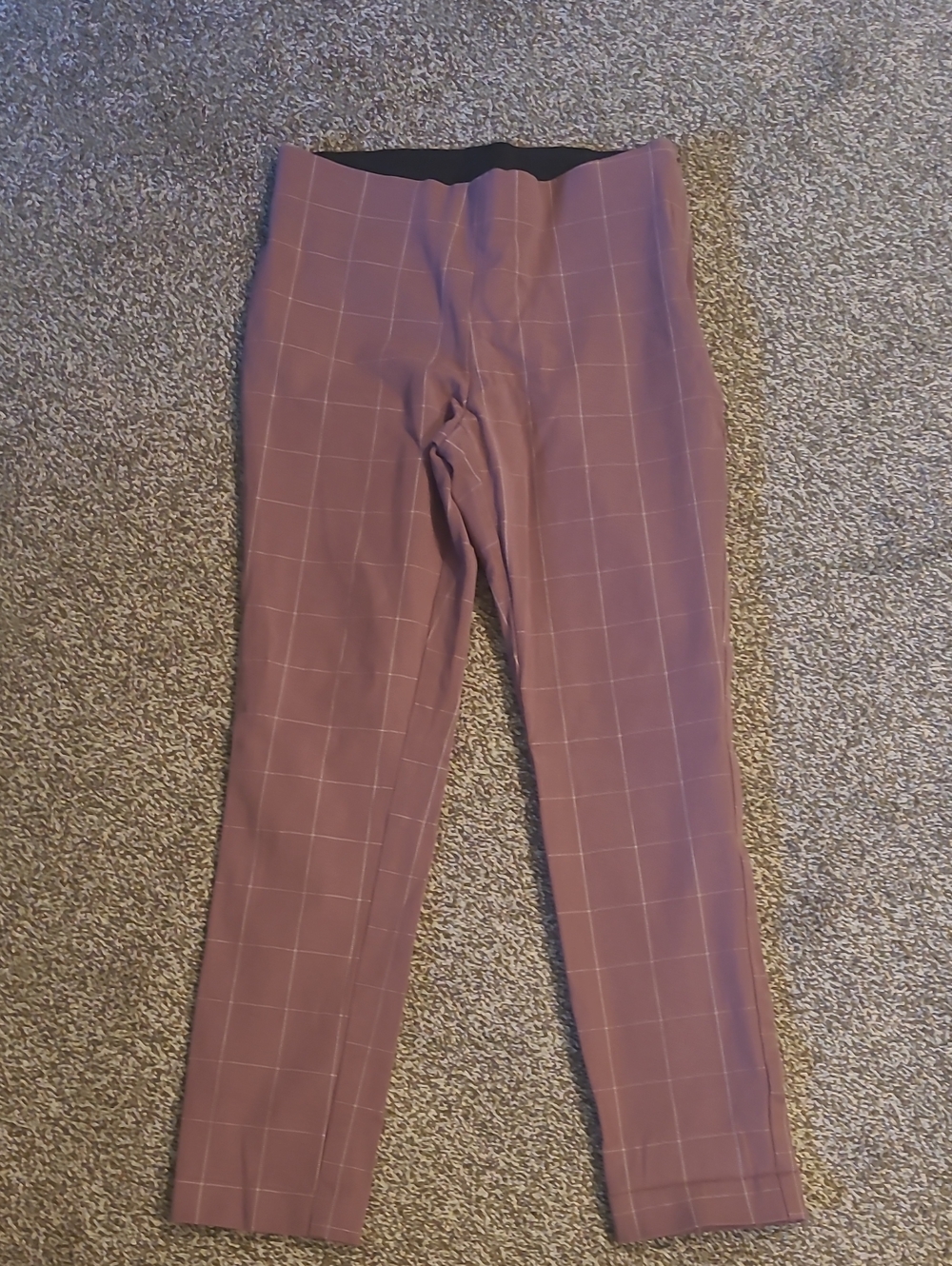 a new day Mauve-Pink Windowpane Pants